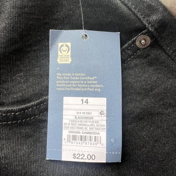 Universal Thread Shorts Womens 14 Black No-Fade Cotton Mid Rise Stretch Denim - Picture 3 of 9